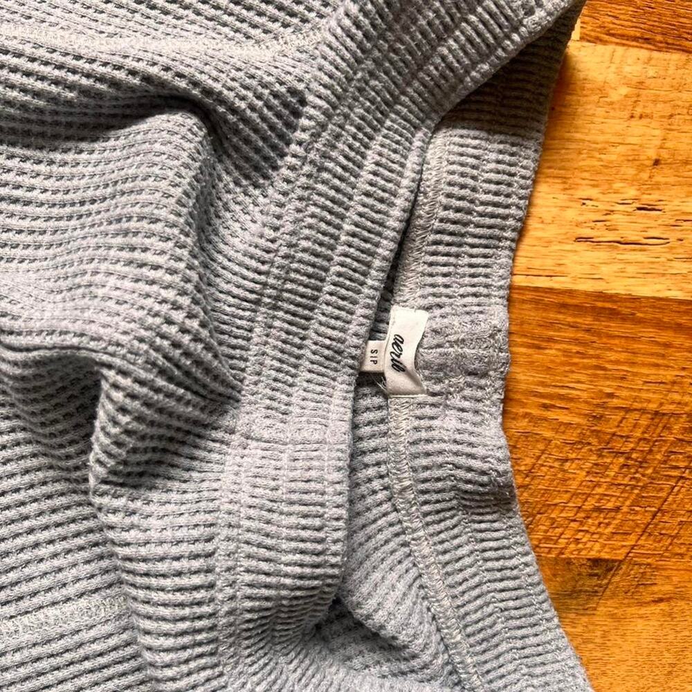 Aerie wide leg grey waffle pant - Picture 6 of 7